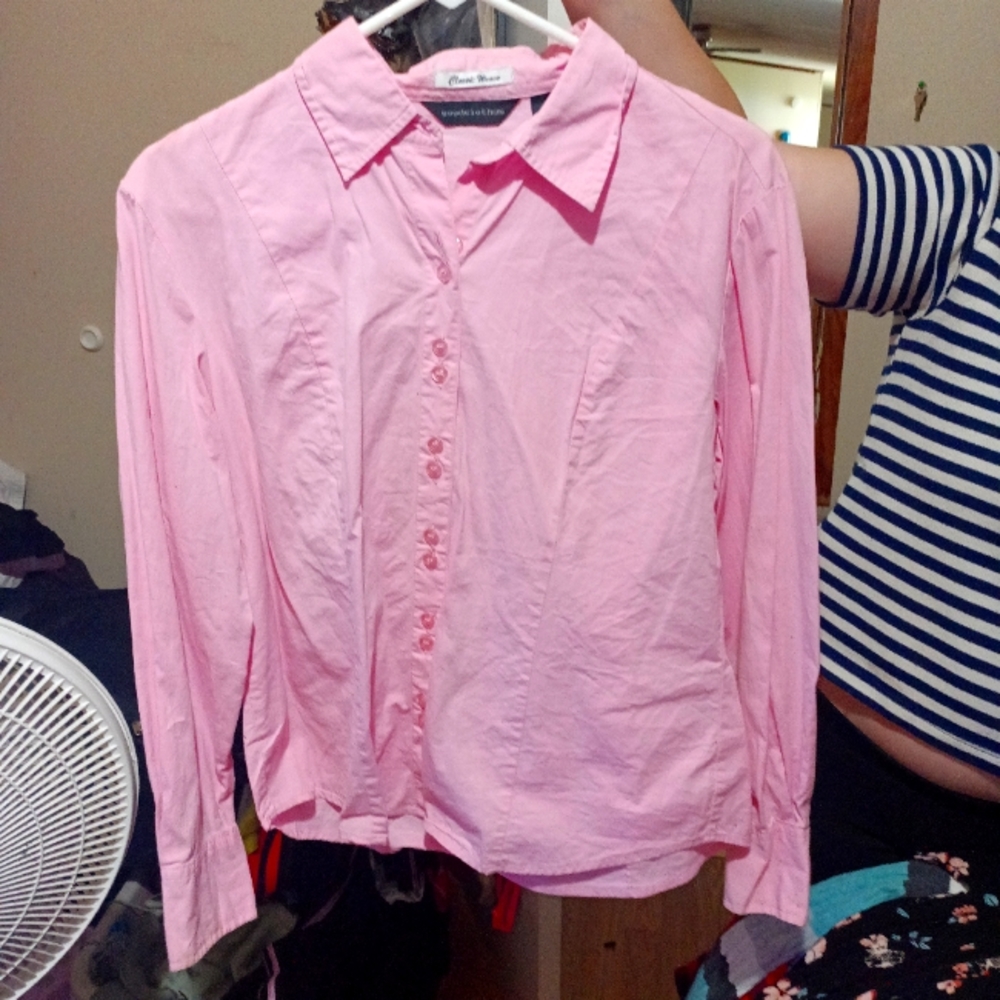 Medium pink button up shirt